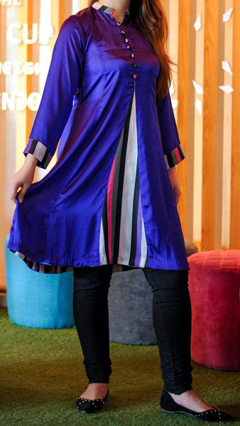 Picture of KAL05 Straight Silk Kurta In Purple Color