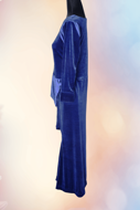 Picture of GED05 Velvet Body Fitted Unique Cut Top In Royal Blue Color