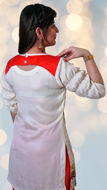 Picture of FEG13 Embroidered Silk Top In Off-White Color