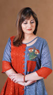 Picture of FEG02 Broshia Embroidered Pleated Top In Grey Color