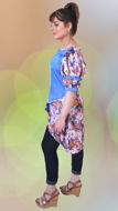 Picture of FEG01 Front Cut Panel Printed Silk Shirt In Blue Color