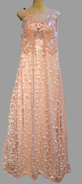 Picture of ZS34 New Fabrice Net Long Maxi In Light Pink Color