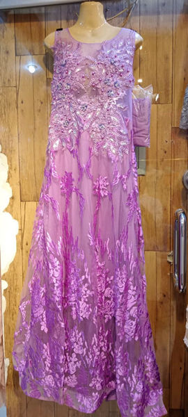 Picture of ZS36 New Fabrice Net Long Maxi In Purple Color