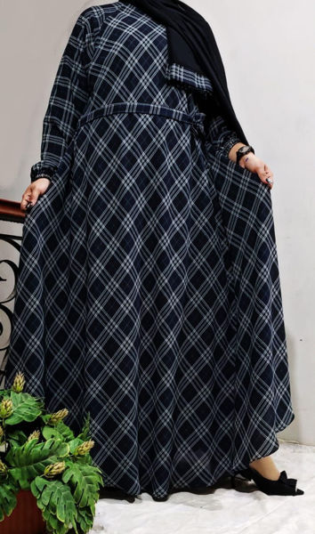 Picture of ZS43 Printed Maxi Full Airline Belt With Elastic Sleeves In Gray Color