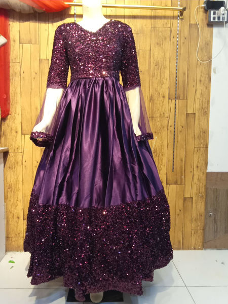 Picture of ZS111 New Stylish Silk Maxi In Purple Color